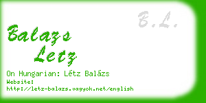 balazs letz business card